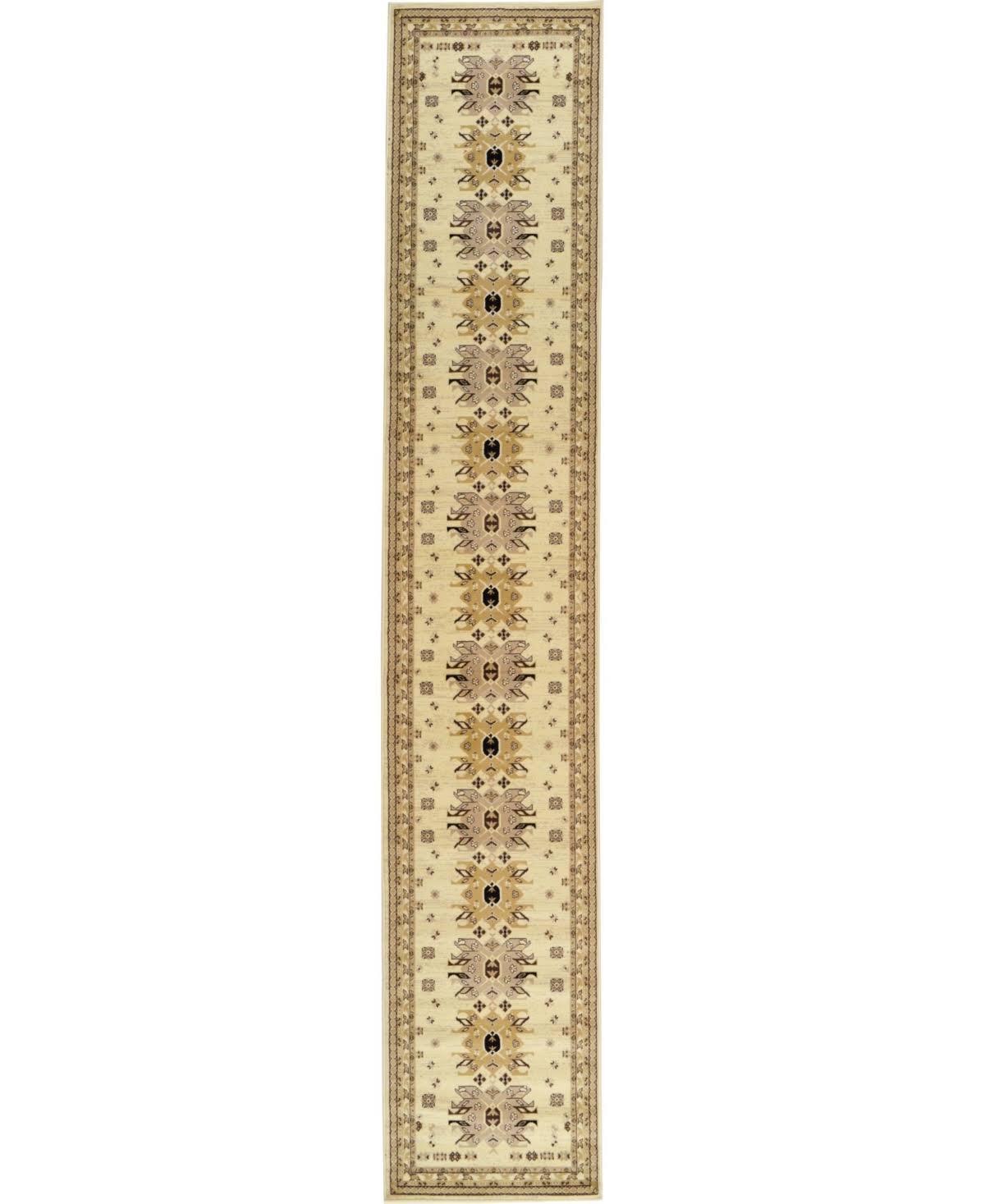 Unique Loom Oasis Taftan Ivory 3' x 16' 5 Runner Rug