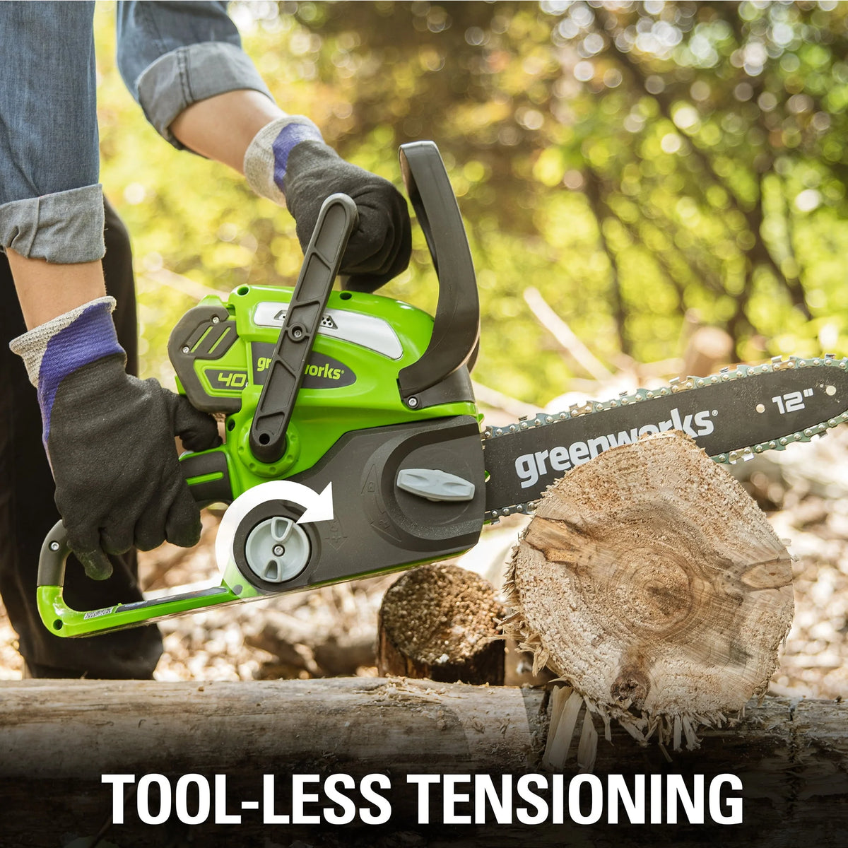 Greenworks 40V 12" Cordless Chainsaw with 2.0 Ah Battery & Charger, 20262