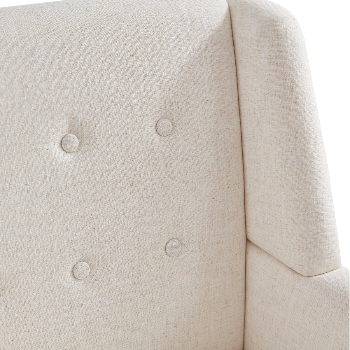 HUIMO Accent Chair, Button Tufted Upholstered Living Room Chairs, Mid Century Modern Comfy Reading Chairs for Bedroom, Living Room, Beige