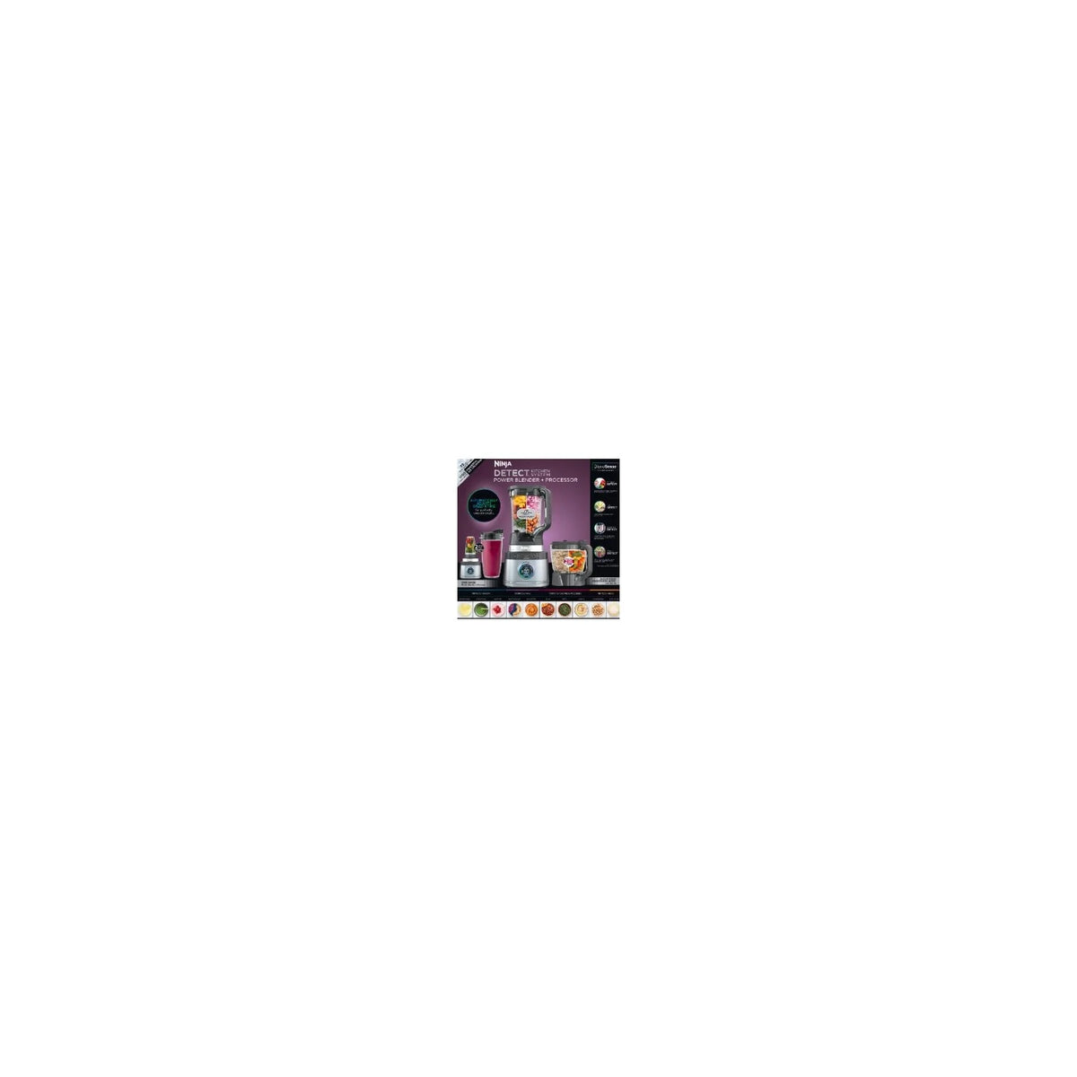 Ninja Detect Kitchen System Power Blender + Processor with Blend Sense Technology, Silver, TB400
