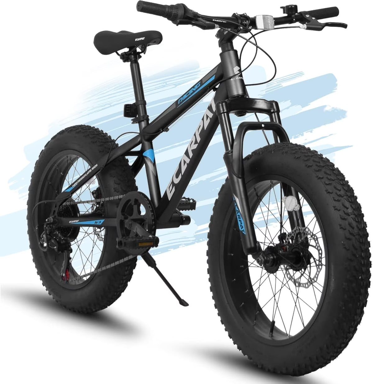 20 in Mountain Bike for 7 - 15 Years Old, 7 Speed Kids Bike with High Carbon Steel Frame, Fat Tire and Dual Disc Brake, Front Suspension Mountain