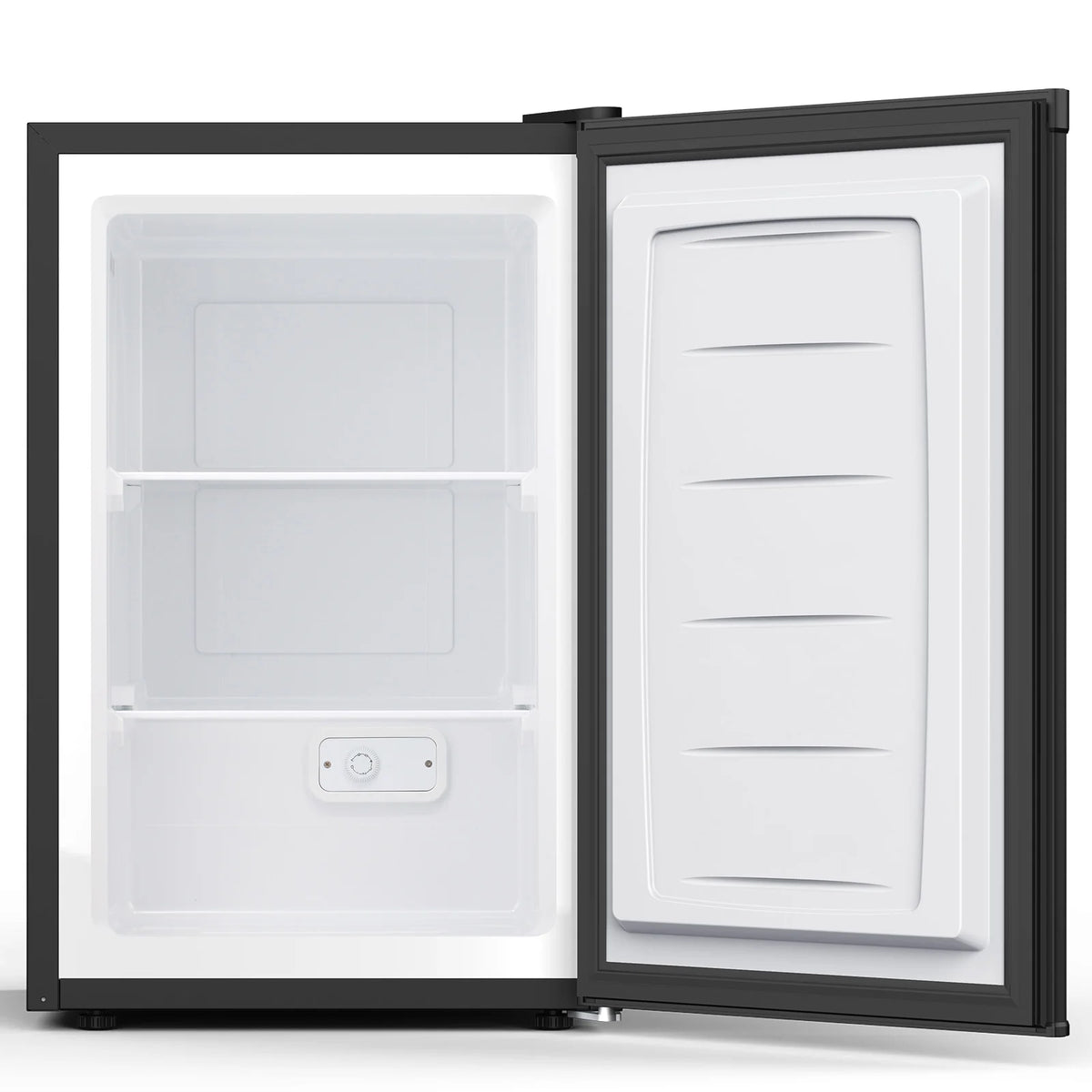 KNDKO 3.2cu.ft Upright Freezer, Compact Freezer with Removable Shelves, Adjustable Thermostat for Home/Kitchen/Office, SILVER
