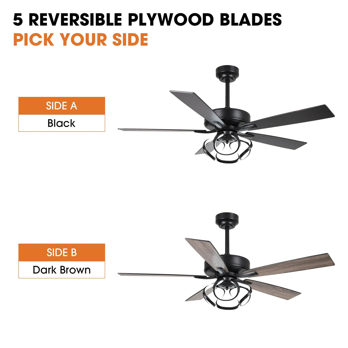 Parrot Uncle 52 - Inch Contemporary Chrome Ceiling Fan with Integrated LED Lights and Remote Control