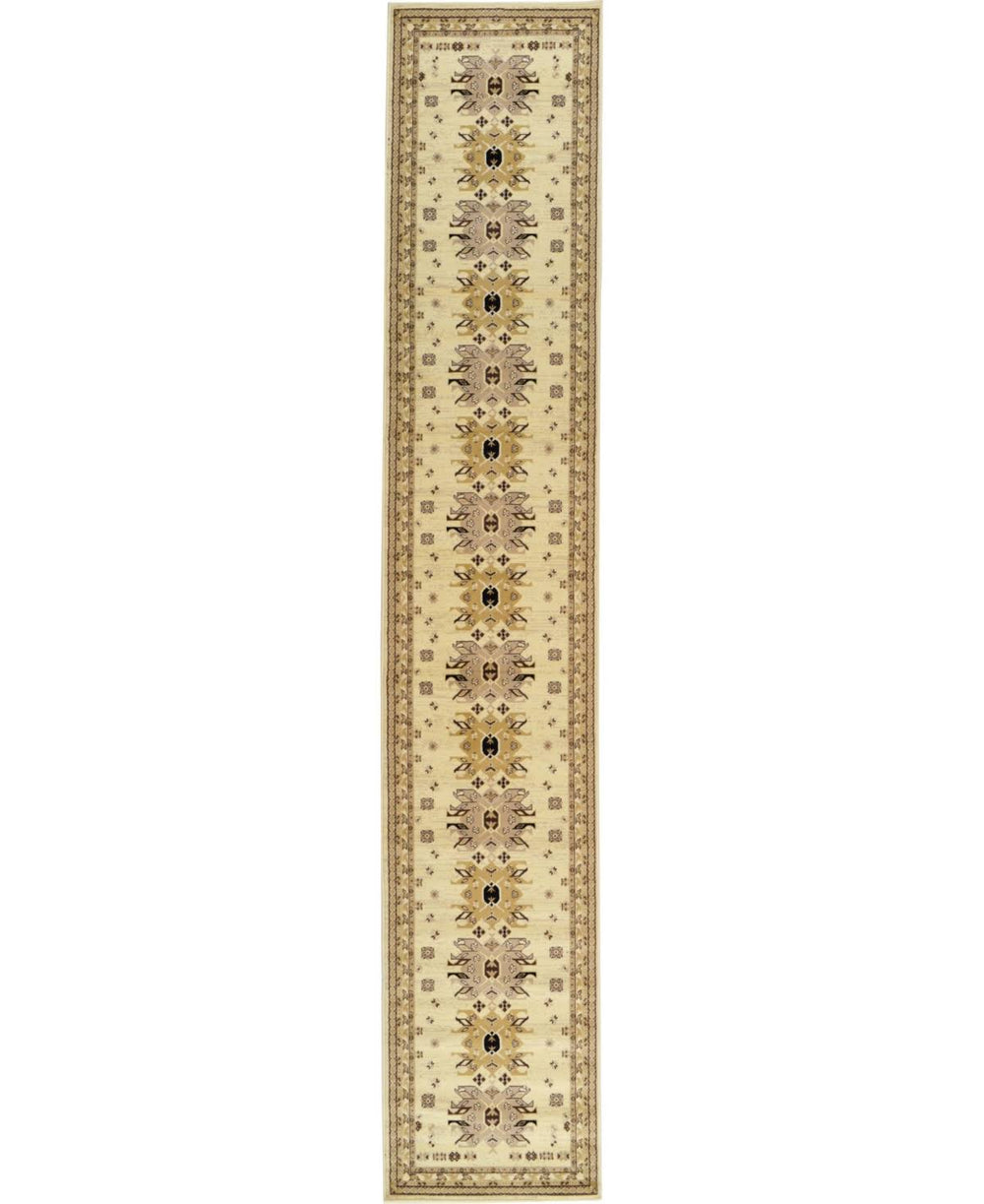 Unique Loom Oasis Taftan Ivory 3' x 16' 5 Runner Rug