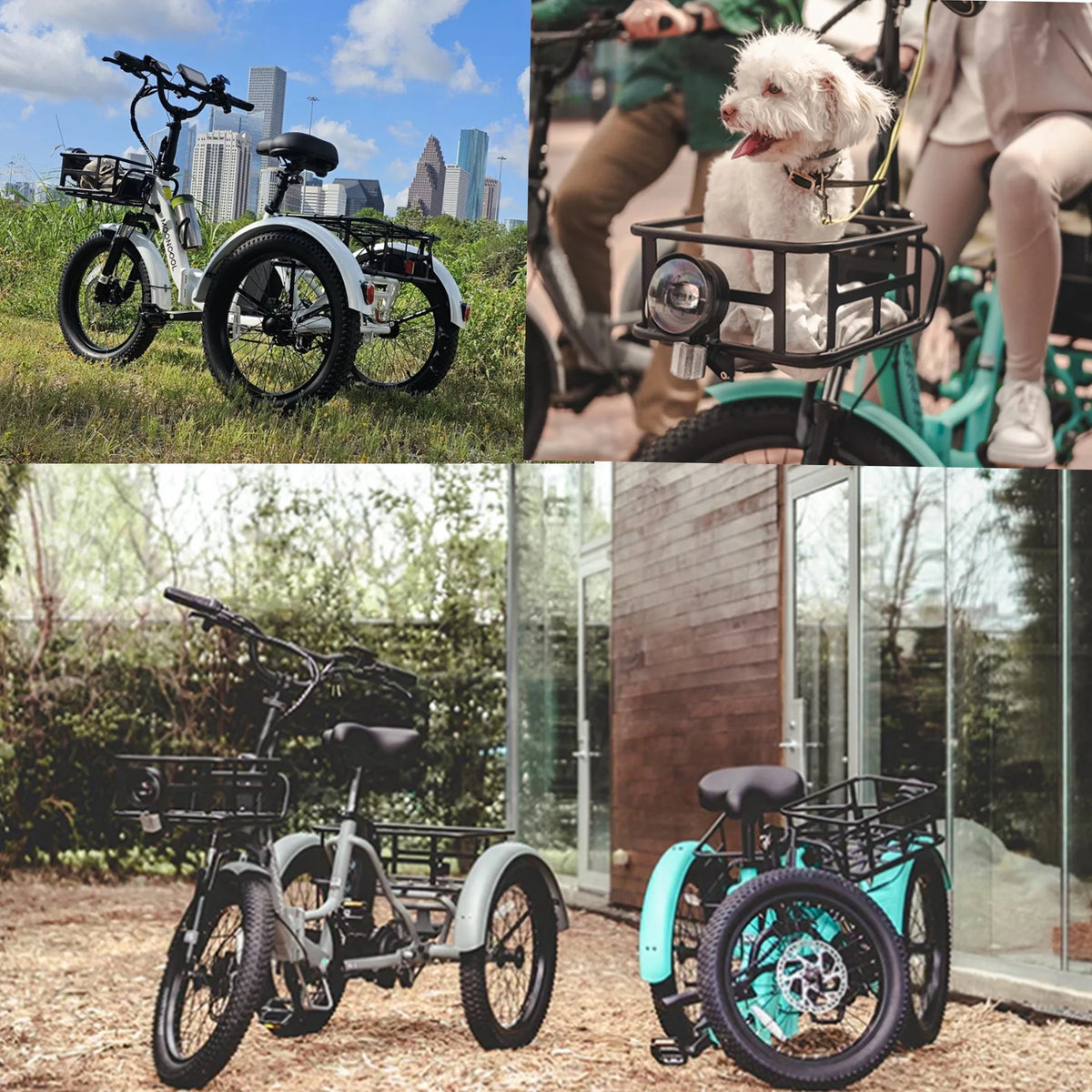 ABORON 3.0 Fat Tire Electric Trike for Senior Foldable E - Bike, 500W Motorized Tricycle Adult 20" Folding 3 Wheel Electric Commute Bike Trike W/48V
