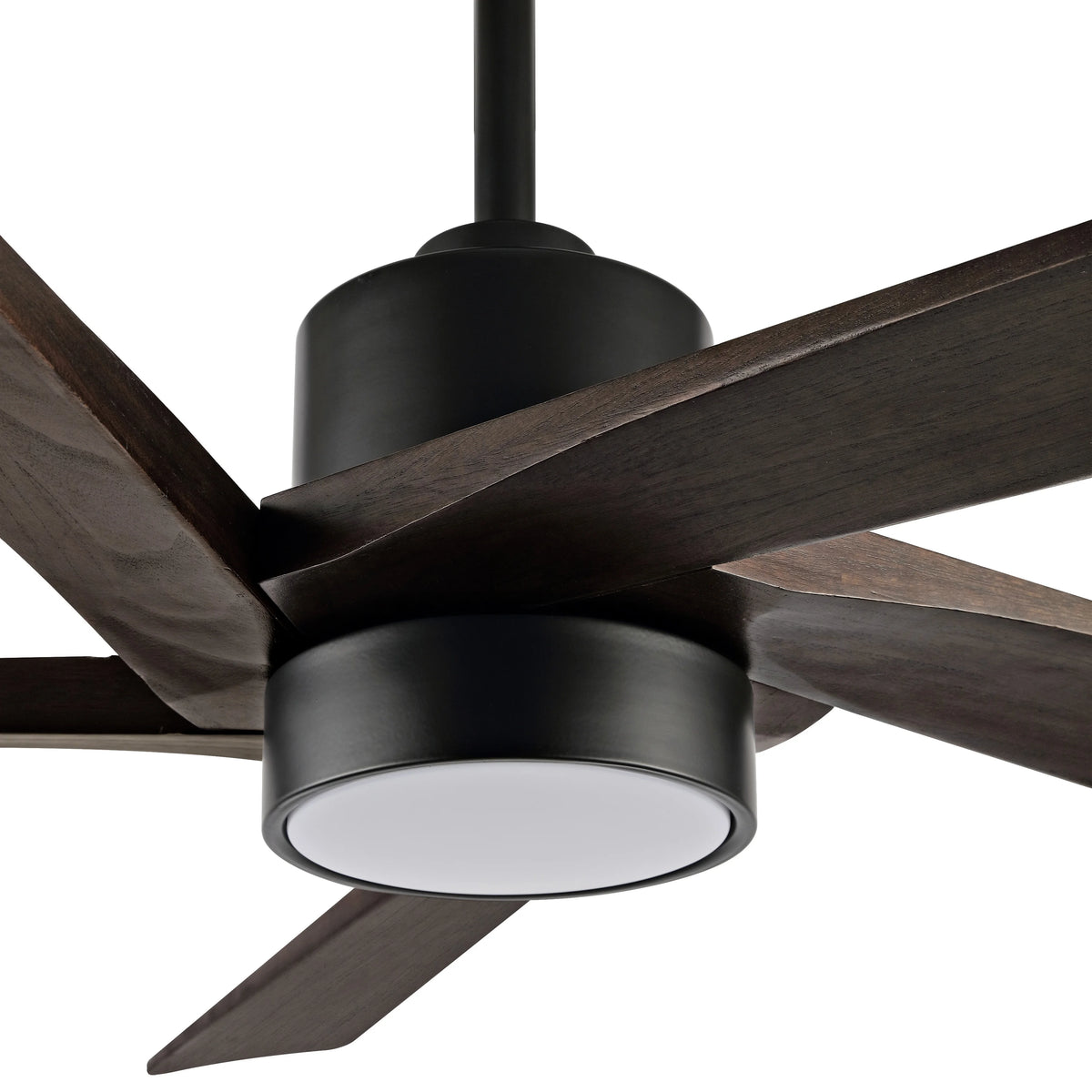 WINGBO 54 DC Ceiling Fan with Lights and Remote Control, 5 Reversible Carved Wood Blades Brass/Black