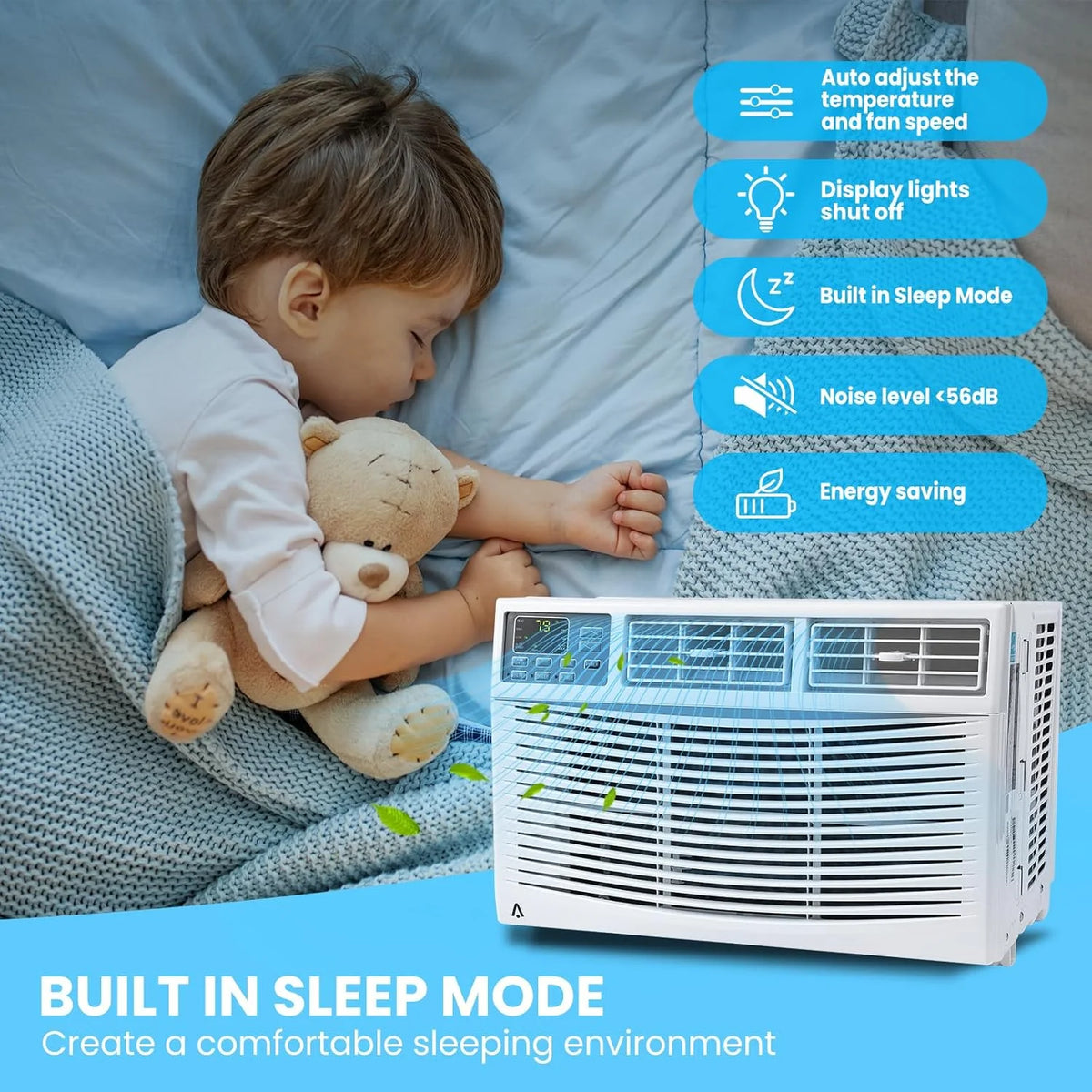 M Optimized 12000BTU Window Air Conditioner with Wi - Fi Enabled, Remote Control, Air Conditioner Window Unit Cooling up to 550sq.ft, 115V Window AC