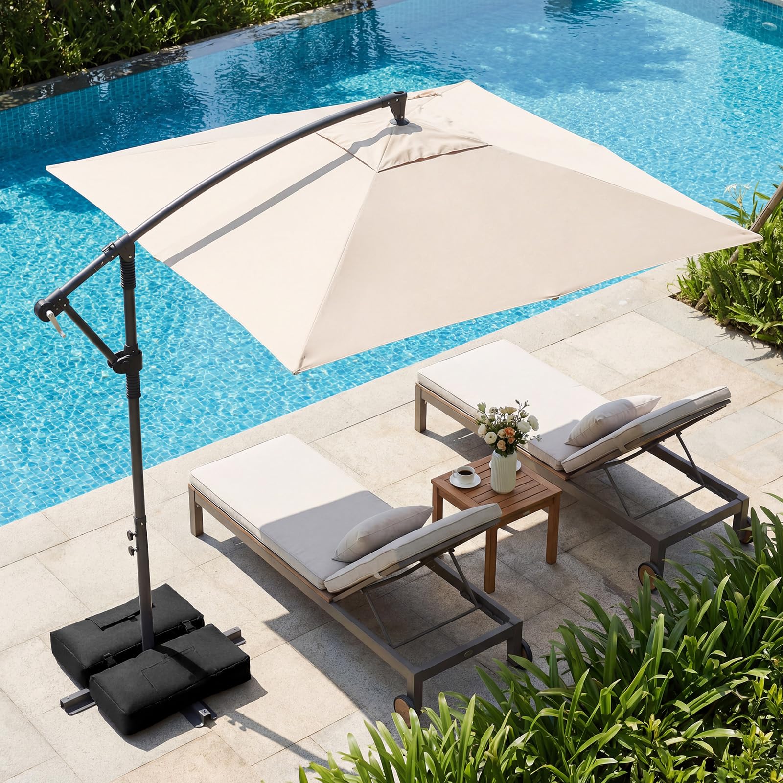 Tangkula 8x8 FT Patio Umbrella with Base Included
