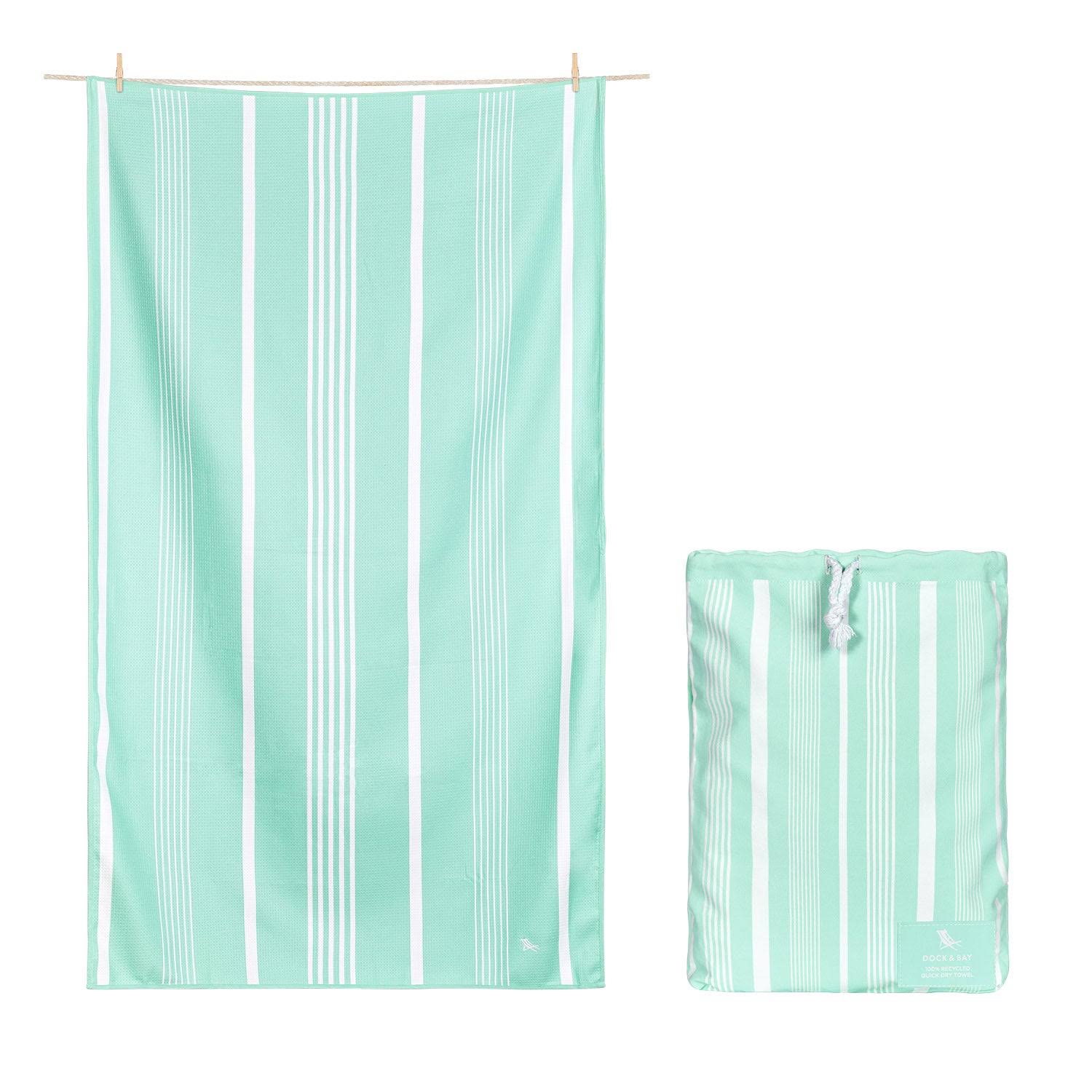 Dock & Bay Bath Towel - for Home - Quick Dry, Super Absorbent - Includes Bag - Eucalyptus Green, Large (160x70cm, 63"x28")
