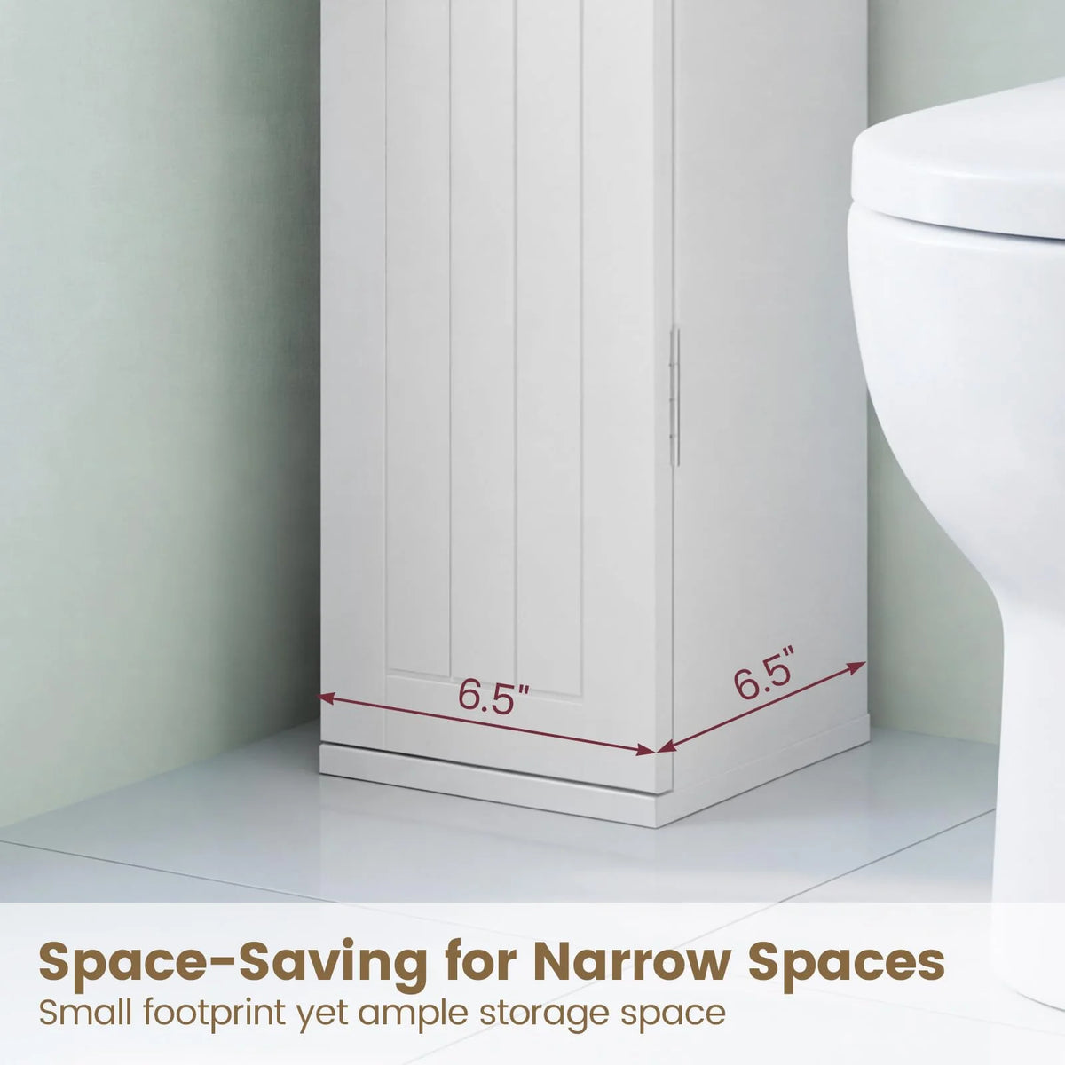 Tangkula Slim Bathroom Storage Cabinet with Door