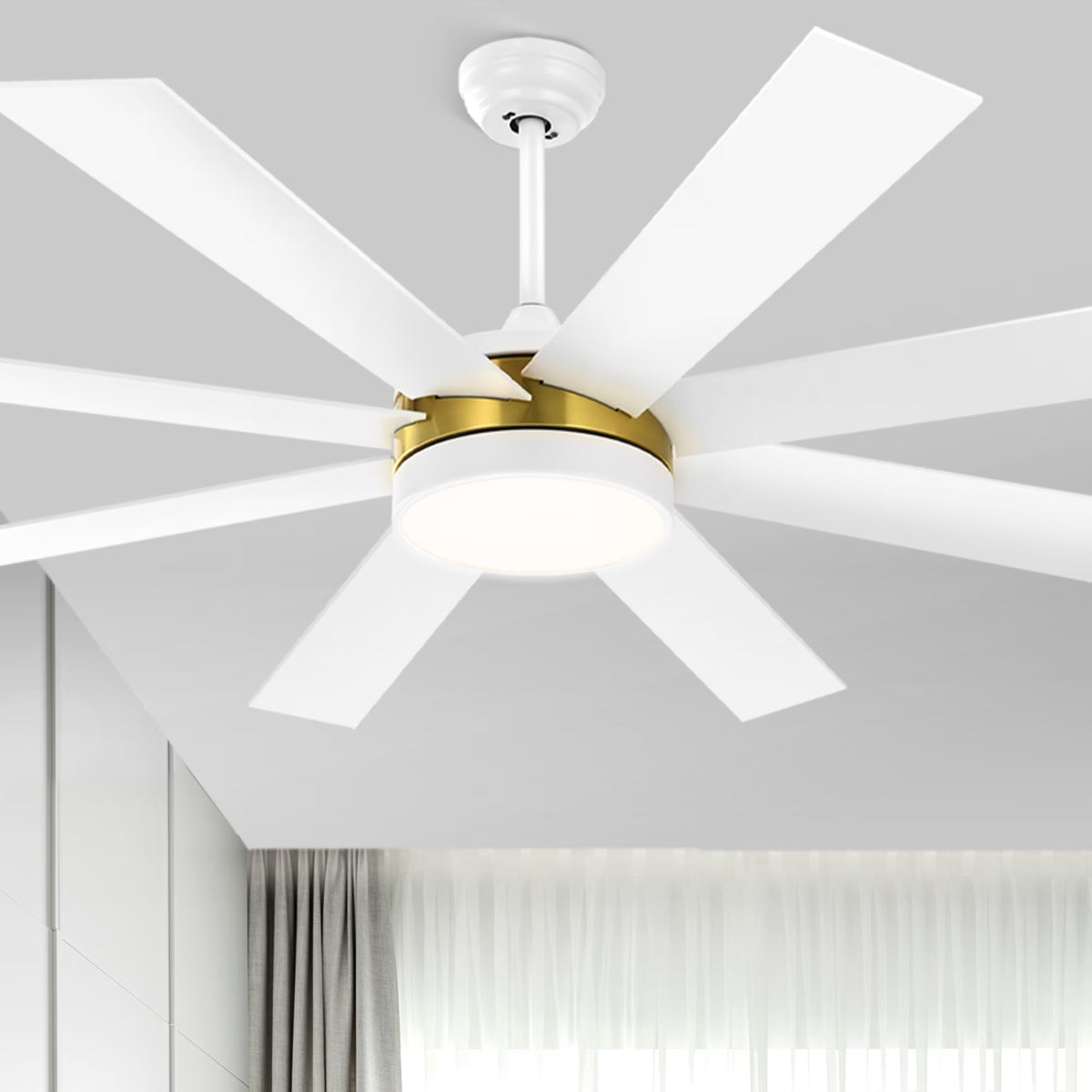 Dextrus 60 in Modern LED Outdoor/ Indoor Ceiling Fan with Remote Control