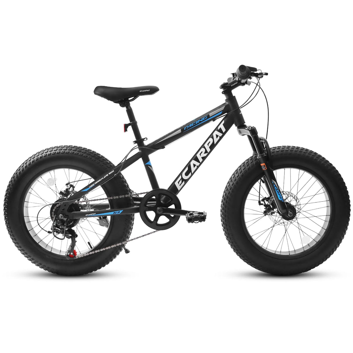 20 in Mountain Bike for 7 - 15 Years Old, 7 Speed Kids Bike with High Carbon Steel Frame, Fat Tire and Dual Disc Brake, Front Suspension Mountain