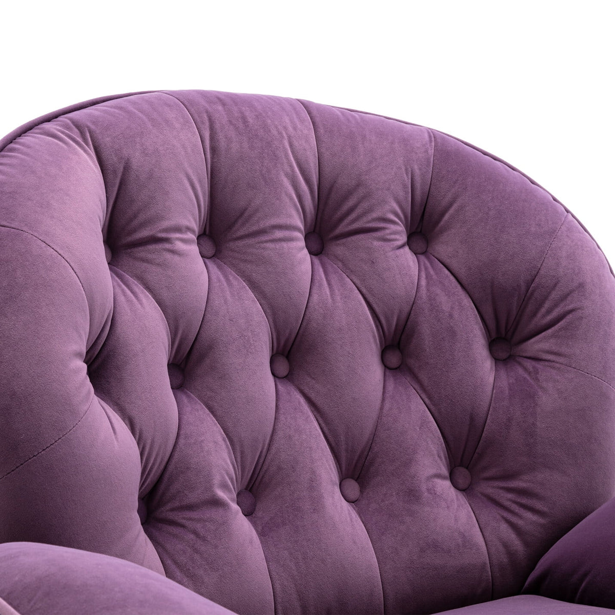 Velvet Swivel Accent Chair with Ottoman, Modern Chaise Lounge Chair with Metal Frame and Footstool, Comfy Armchair Reading Chair